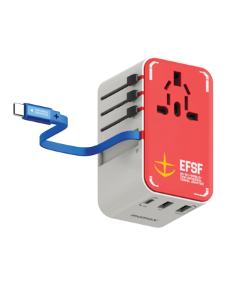 1-World+ 3-Port GaN Charger 70W with Built-in USB-C Cable