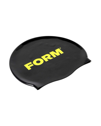 Swim Cap - Black with two large yellow logo
