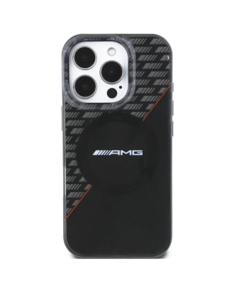 iPhone 16 Pro Max Case Rhombs Transparent Double Layer MagSafe - Black/Red