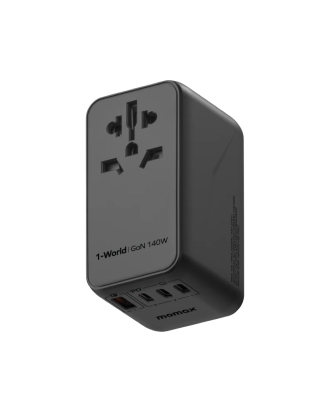 1-World 120W GaN 4-port + AC travel adapter