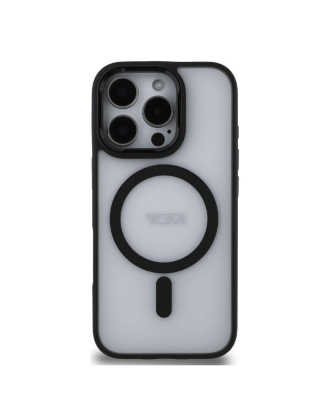 iPhone 16 Pro Case Frosted MagSafe Transparent PC with Stand Function - Black