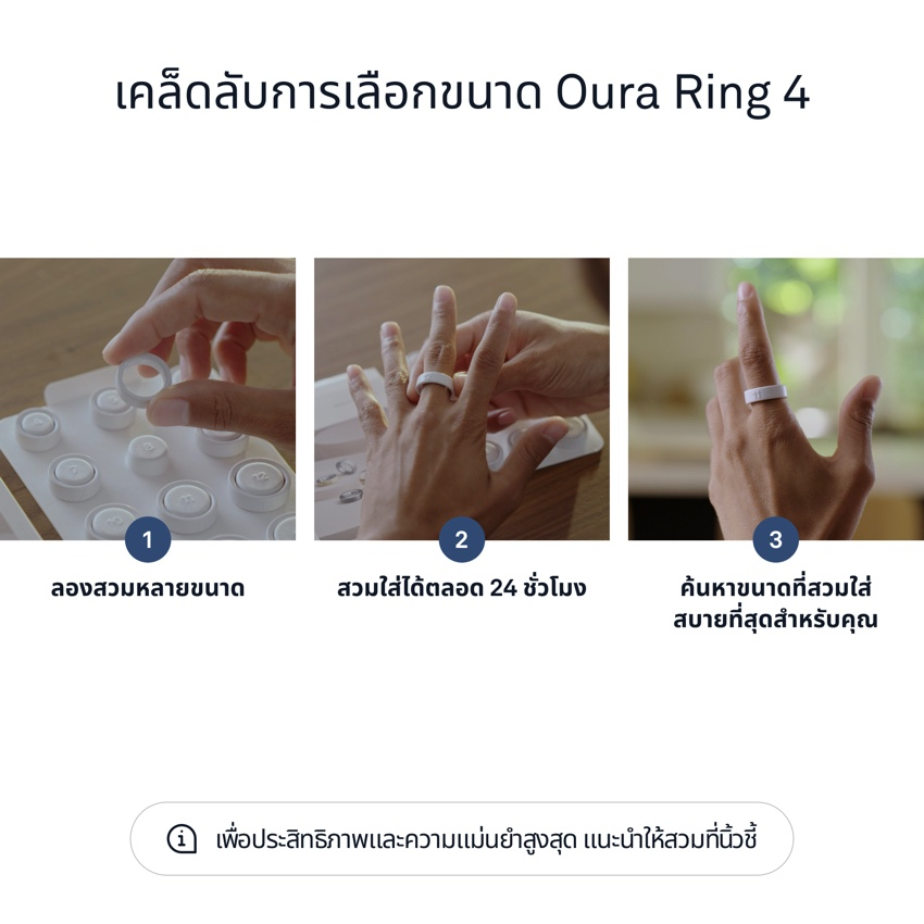 ชุดวัดขนาดแหวนสุขภาพ Oura Ring 4