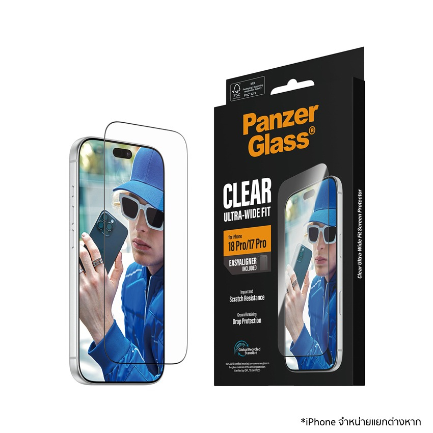 ฟิล์ม Ultra Wide Fit w.EasyAligner for iPhone 18 Pro กันกระแทก แบรนด์ PANZERGLASS